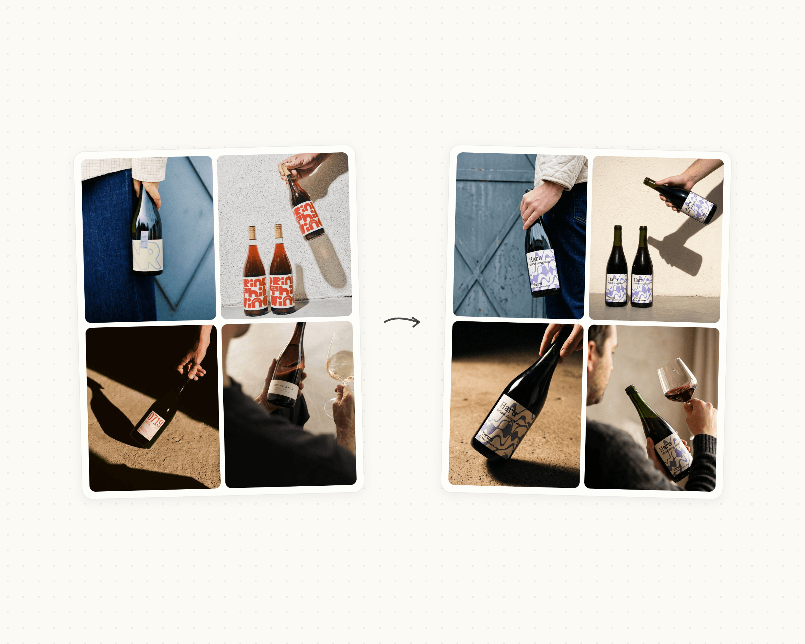 Referencias de Pinterest remixeadas con la botella de Haru